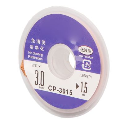 Ausla Desoldering Wick, Red Copper Braid, 1.5 m/4.9 ft, Soft Flat Wick for PCB Repair (CP-3015)
