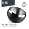 LACOR 60069 Nord Angled Buffet Bowl, 20 cm, 18/10 Stainless Steel, Matte Black, 18 cm High view 3