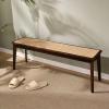 2-Seater Wooden Entryway Bench with Rattan Seat view 1