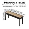 2-Seater Wooden Entryway Bench with Rattan Seat view 2