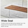 Floating Wooden Bench with Acrylic Legs, Weather-Resistant, 299.4 kg Capacity view 4