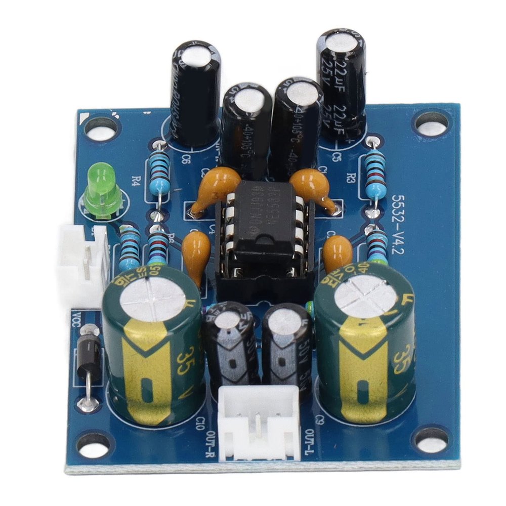 Marhynchus Audio Preamplifier Board, PCB Design, NE5532 Chip, High Efficiency, Ideal for Low-Sensitivity Audio Sources