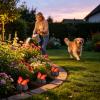 Solar LED Butterfly Garden Stone, Illuminated Landscape Decor view 2