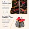 Solar LED Butterfly Garden Stone, Illuminated Landscape Decor view 4