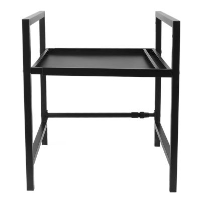 Huairdum Expandable Carbon Steel Microwave Rack, Adjustable Countertop Organizer, Single Layer