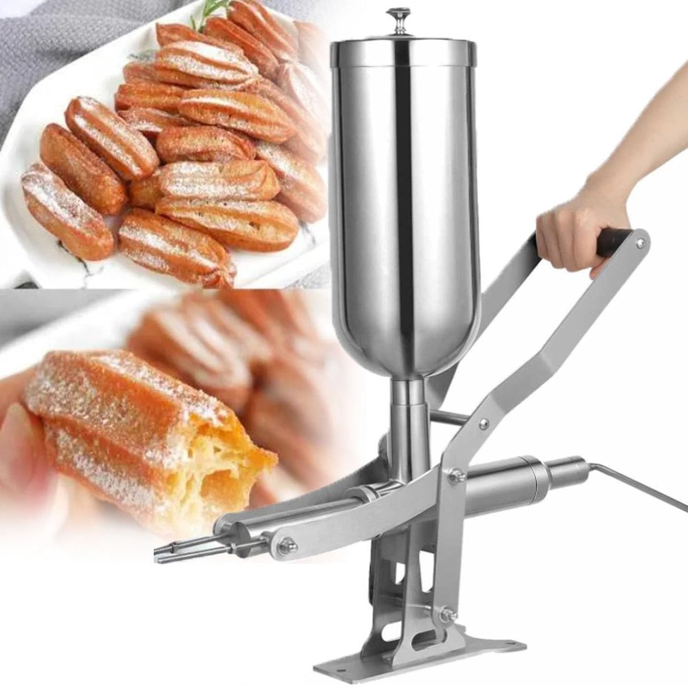 5L Manual Jam Filling Machine, Stainless Steel Pastry Filler with 4 Nozzles