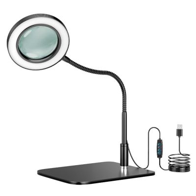 Professional Magnifying Lamp with 17.7-Inch Flexible Neck and Stable Base