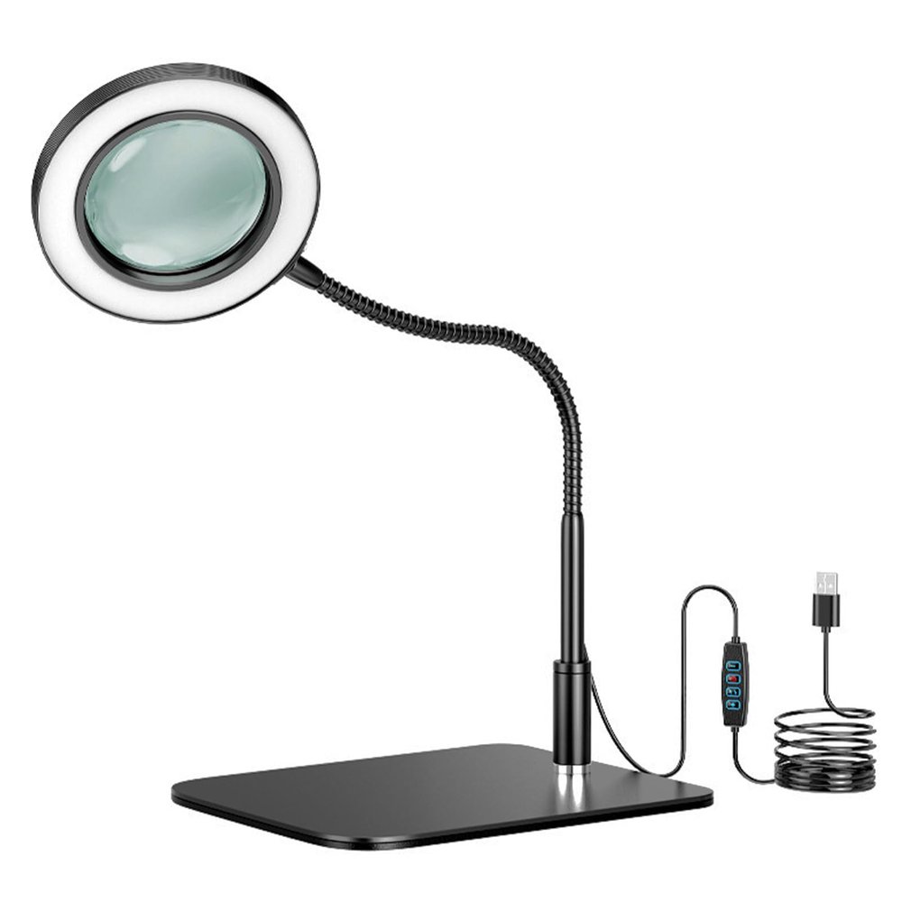 Professional Magnifying Lamp with 17.7-Inch Flexible Neck and Stable Base