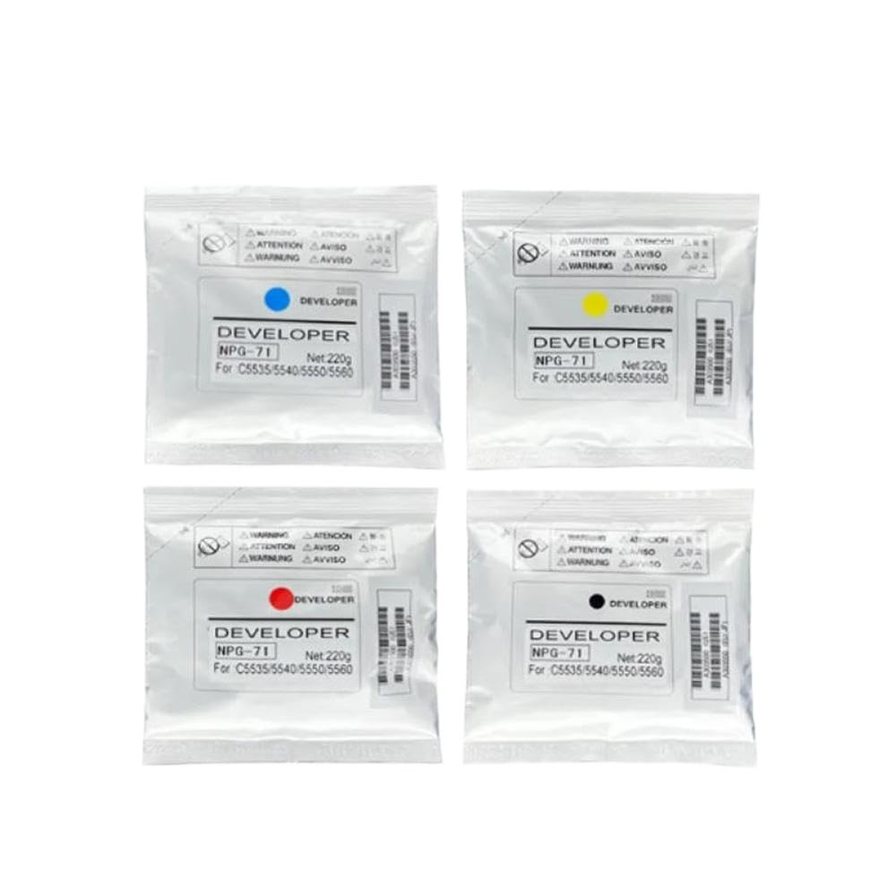 PZPSEQGM NPG71/G71 Developer Material, 220 g, Compatible with C5535–C5560 (CMYK)