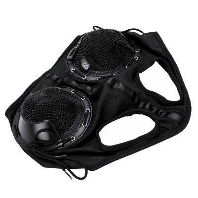 Black Horse Eye Cover with Breathable Knit Fabric and Adjustable Half Blinders