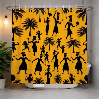 Hongduo 3D African Tribal Pattern Shower Curtain, 120 x 200 cm