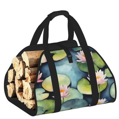 DUWAA Storage Bag with Lily Pad Print, Black