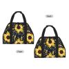 DUWAA Storage Bag with Sunflower and Bee Print, Durable Indoor and Outdoor Firewood Bag view 2