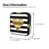 Gold Heart Stripe Print Menstrual Pad Storage Bag, Portable Holder for Pads, Period Pouch for Teenage Girls view 3