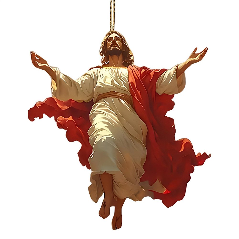 2D Acrylic Christmas Tree Jesus Ornament