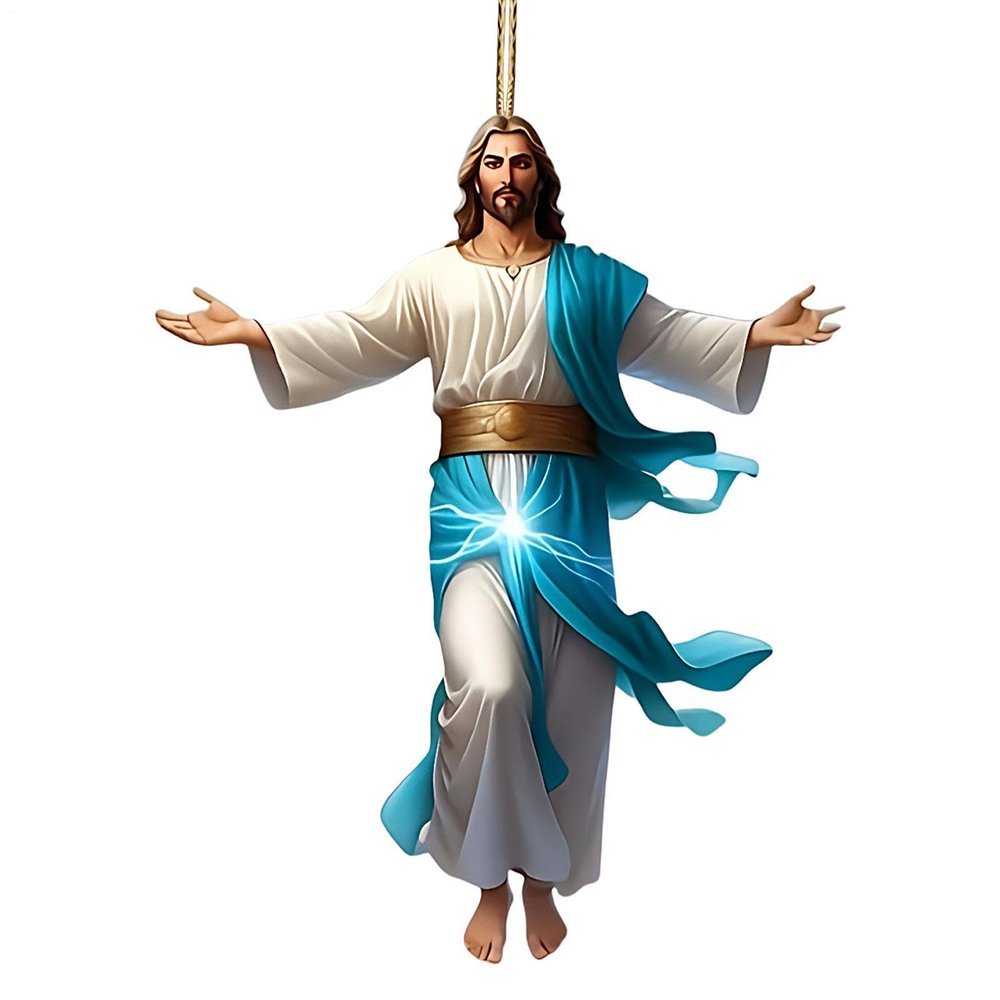 2D Acrylic Christmas Tree Jesus Ornament