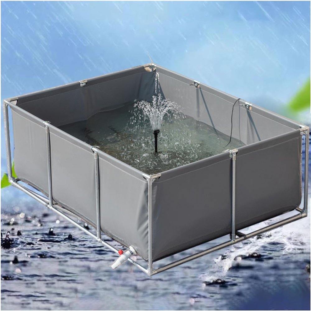 ERSINIAN Portable Canvas Fish Pond with Metal Frame