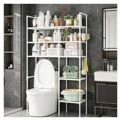 ZaiZaiSMao Over-the-Toilet Storage Rack, Narrow 5-Tier Shelf, White