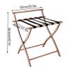 Folding Luggage Rack for Hotel Guest Rooms, Stainless Steel, 5 Support Straps, Holds up to 200 kg, 50.8 x 45 x 52.6 cm view 2