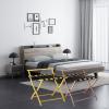 Folding Luggage Rack for Hotel Guest Rooms, Stainless Steel, 5 Support Straps, Holds up to 200 kg, 50.8 x 45 x 52.6 cm view 3