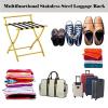 Folding Luggage Rack for Hotel Guest Rooms, Stainless Steel, 5 Support Straps, Holds up to 200 kg, 50.8 x 45 x 52.6 cm view 4