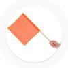 Red Hand-Waving Traffic Safety Flag with Wooden Pole view 3