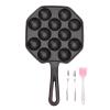 Brrnoo Cast Iron Takoyaki Pan, 12-Hole Uncoated Octopus Ball Pan view 1