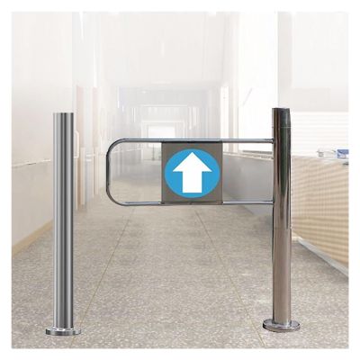 DLAZUM Rugged Manual One-Way Stainless Steel Swing Gate, Automatic Self-Closing with Push Function, 90 cm, Silver-R-W 50 cm (19 2/3 in)