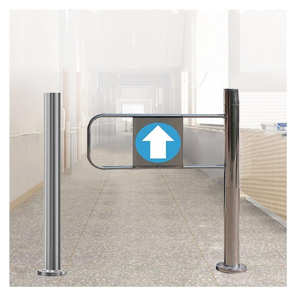 DLAZUM Rugged Manual One-Way Stainless Steel Swing Gate, Automatic Self-Closing with Push Function, 90 cm, Silver-R-W 50 cm (19 2/3 in)
