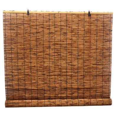 Handwoven Reed Roller Blind for Indoor Windows with Lift Cord, Sun Protection, Dust-Resistant and Breathable, 100 x 120 cm