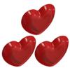 Garneck 3-Piece Red PP Heart-Shaped Plates with Smooth Surface view 1