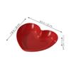 Garneck 3-Piece Red PP Heart-Shaped Plates with Smooth Surface view 2