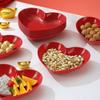 Garneck 3-Piece Red PP Heart-Shaped Plates with Smooth Surface view 4