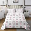 feelingyou Dreamy Castle L Gray Cartoon Hand-Drawn Bow and Butterfly Bedspread Set, Minimalist Princess Style, White Coverlet with 2 Pillow Shams view 1