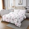 feelingyou Dreamy Castle L Gray Cartoon Hand-Drawn Bow and Butterfly Bedspread Set, Minimalist Princess Style, White Coverlet with 2 Pillow Shams view 3