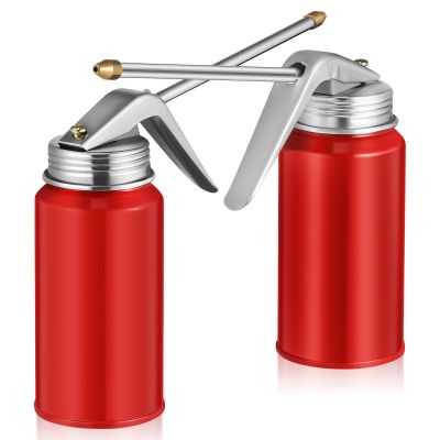 Manual Oil Can Pump, 2-Pack, 200 mL, with Long Metal Spout