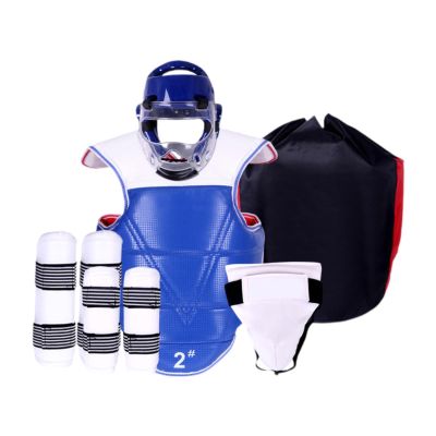 Wswqop Karate Sparring Gear Set, Blue, 170–190 cm