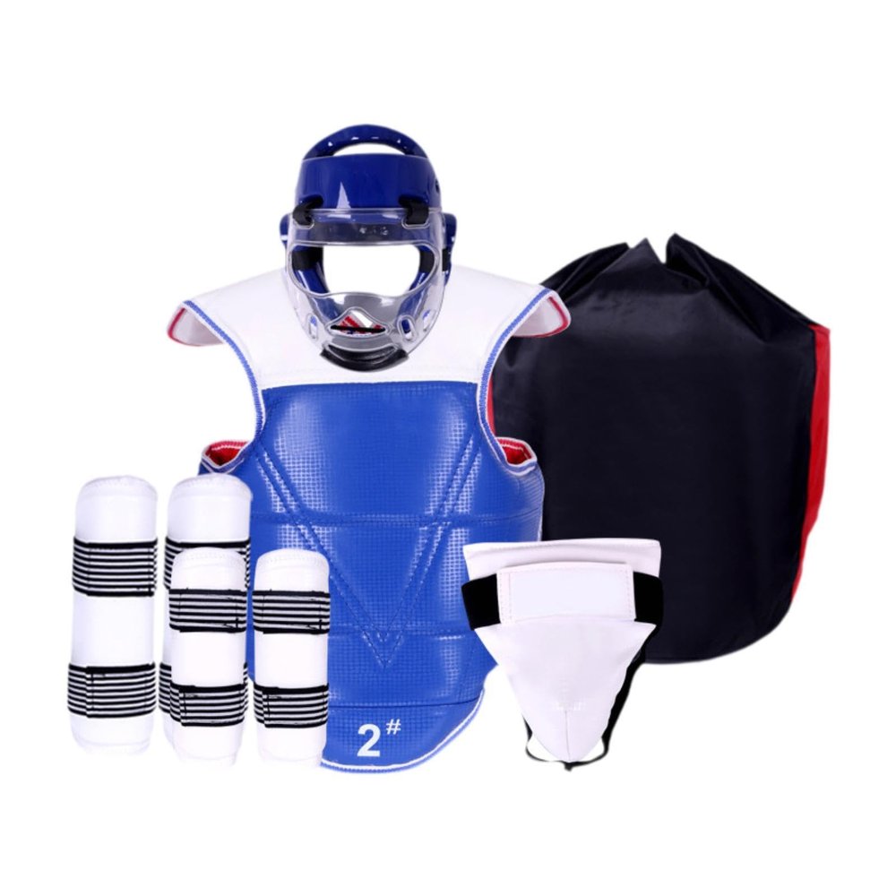 Wswqop Karate Sparring Gear Set, Blue, 170–190 cm