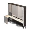 FAJNUZI2024 Entryway Shoe Rack, Ultra-Thin Shoe Cabinet with Folding Stool and Integrated Flip-Lid Storage view 1