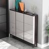 FAJNUZI2024 Entryway Shoe Rack, Ultra-Thin Shoe Cabinet with Folding Stool and Integrated Flip-Lid Storage view 4