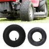 Kuuleyn Pneumatic Rubber Tires, Trolley Tire Replacement, Inflatable Inner and Outer Tires for Trolley Lawn Mowers, Curved Valve view 2