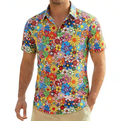 Men's Hawaiian Shirt, Short-Sleeve Retro Party Shirt