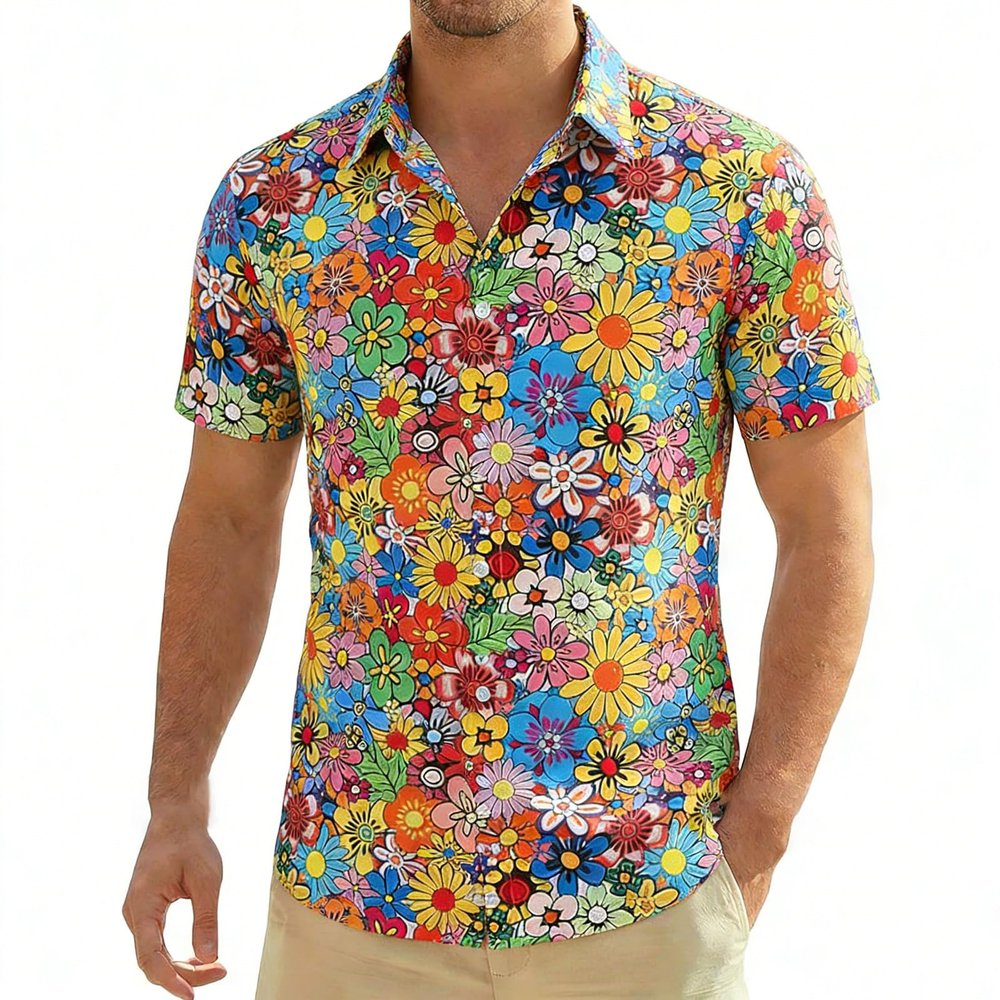 Men's Hawaiian Shirt, Short-Sleeve Retro Party Shirt