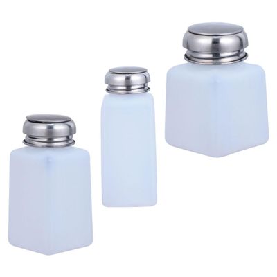 UKCOCO 3-Pack White Plastic Refillable Push-Dispensing Bottles