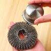 POPETPOP Stainless Steel Dish Scrubber with Steel Wool and Ergonomic Handle for Cleaning Dishes, Pans, Grills, and Cast-Iron Pots view 4