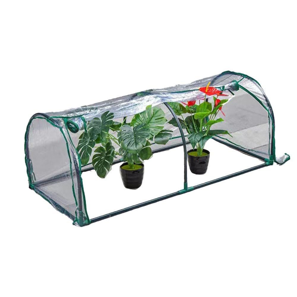Vibsky PVC Tunnel Greenhouse Cover for Garden Plants, White, 120 x 60 x 50 cm