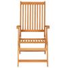 Kaorsrow Set of 6 Teak Garden Chairs, 7-Position Adjustable & Folding, with Red Cushions view 4