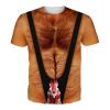 Ugly T-Shirts for Men, Chest Hair Muscle Shirt, Fun Oversized T-Shirt view 1