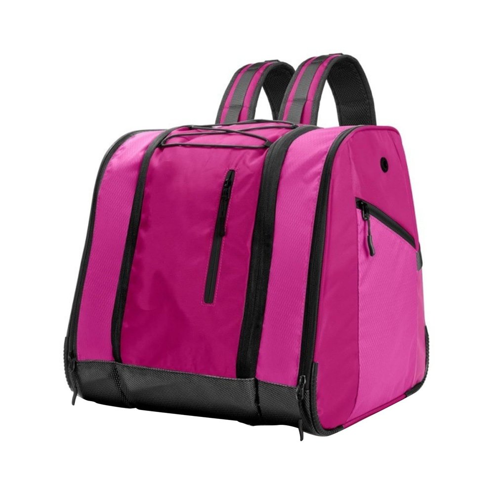 Okiyakusama 38L Ski Boot Backpack with Extra Boot Compartment and Ventilation, Waterproof Polyester Sports Bag, Large Equipment Bag, Snowboard Bag with Drainage Hole, Pink