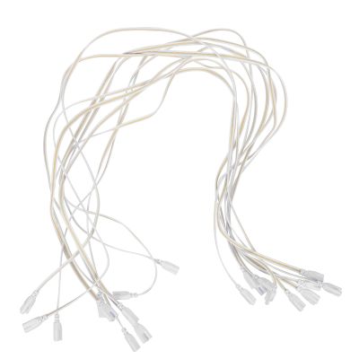 LED Tube Connector Cables, 3-Pin, Double-Ended, 10-Pack, 100 cm, White